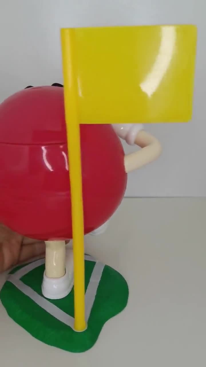 Vintage Red M&M Soccer Player Character Dispenser, Mars