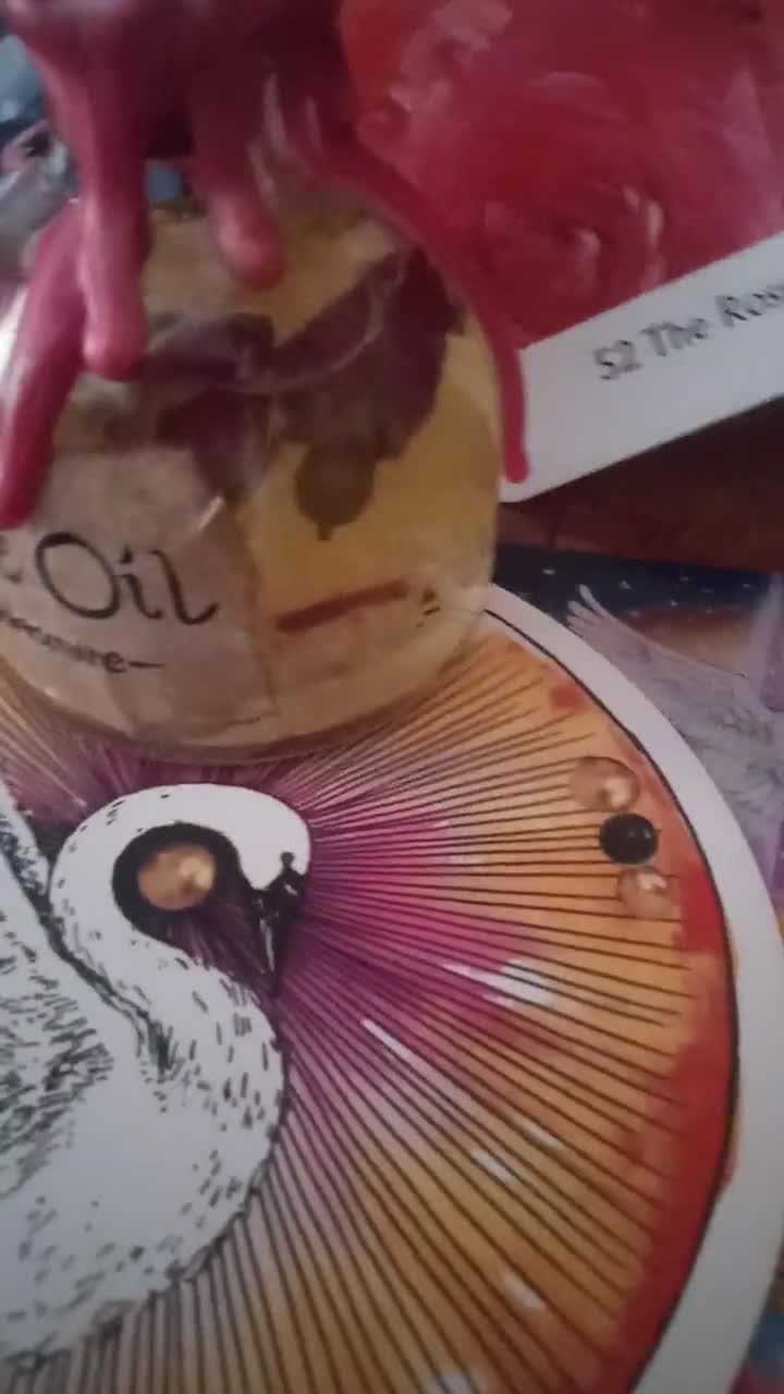 Love Oil. Rose & Jasmine Crystal Infused Altar Ritual Candle Dressing Oil video poster