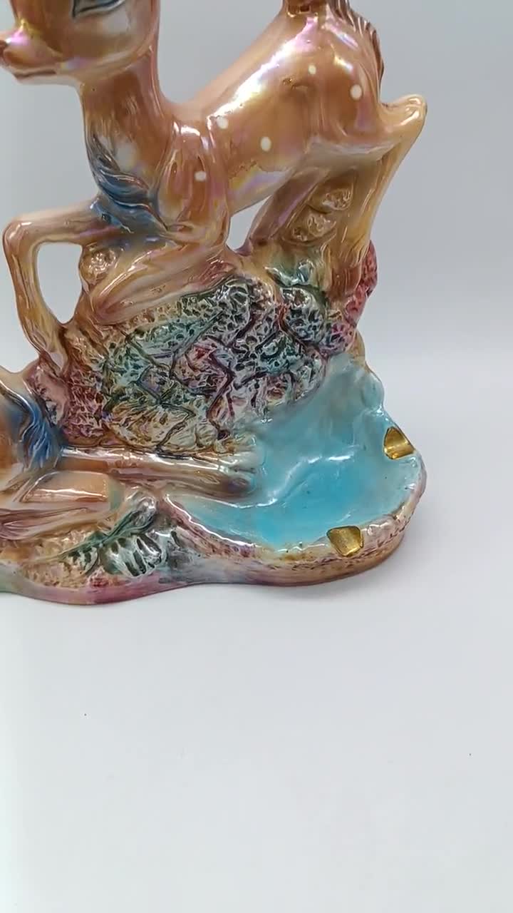 金属製　鹿の親子2体セット 大きな雌鹿の像とその子鹿のヴィンテージキッチュイタリア - Etsy 日本