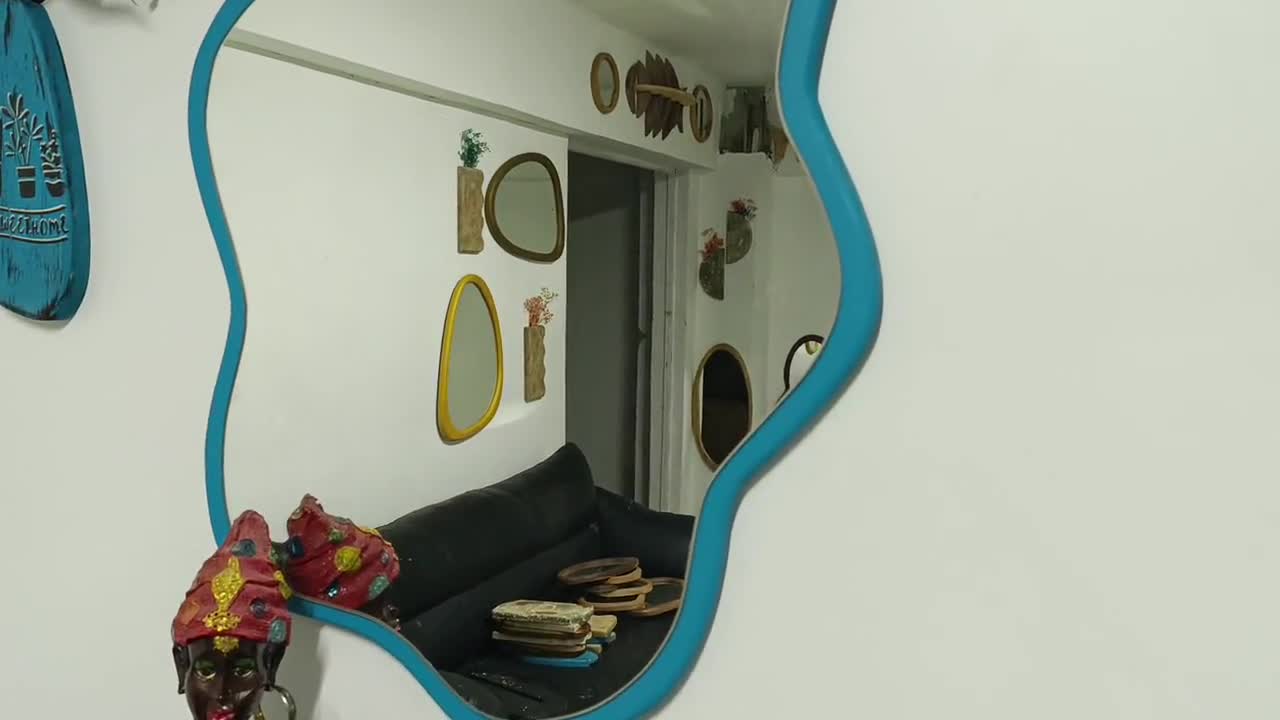 Asymetric Mirror, Curvy Mirror, Wavy Mirror, Asymetrical Mirror, Wall Mirror, video poster