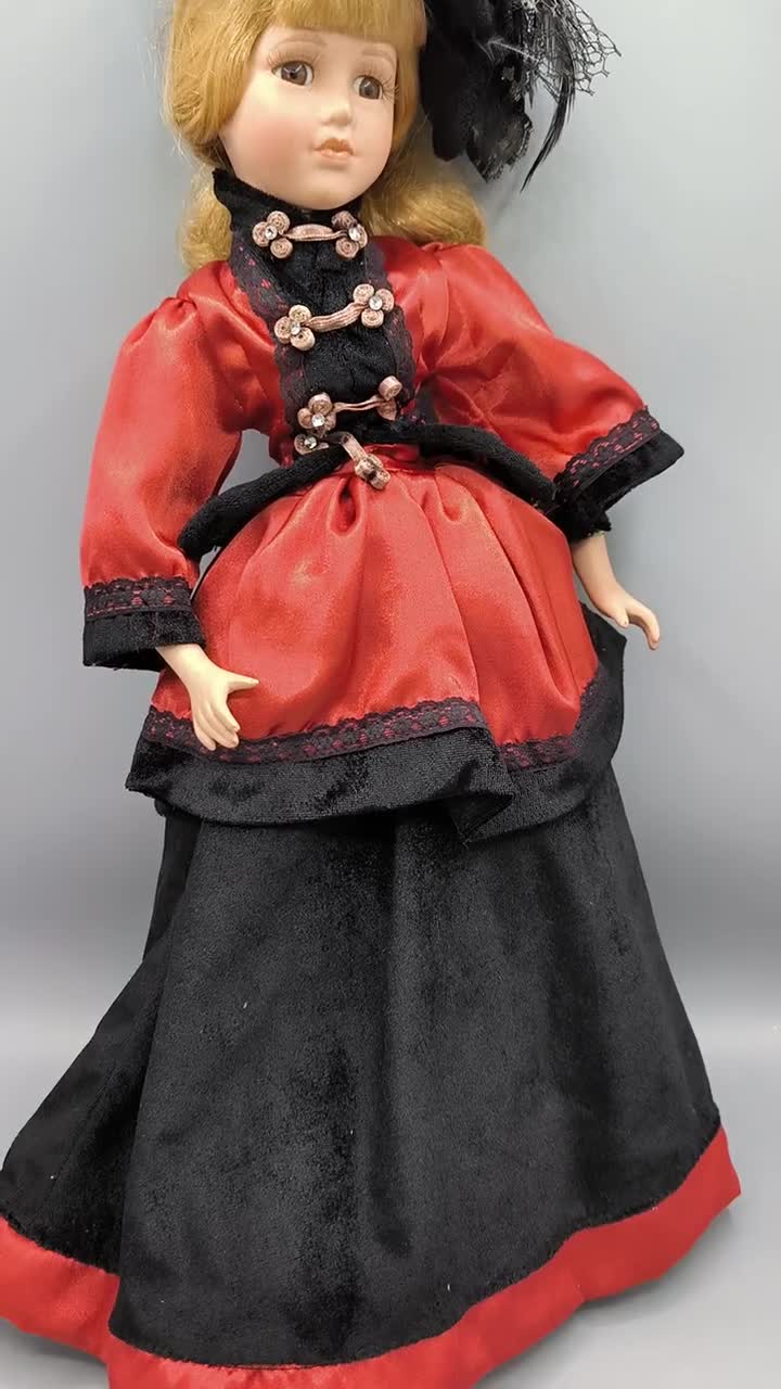 Vintage Victorian Doll, Porcelain Doll 
