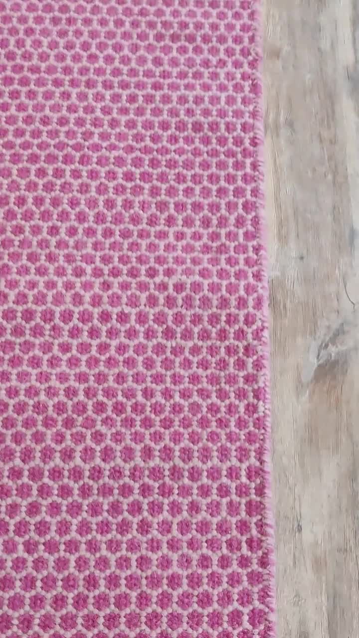 Handloom Wool Area Rug 5x7: Pink Diamond Scandinavian Flatweave - Etsy