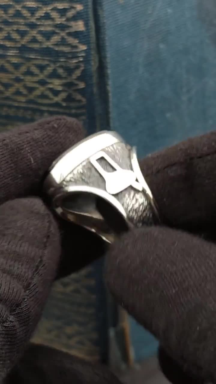 Anillo sufí, anillo para hombre con la palabra "Nada" escrita en árabe sobre ónix negro, anillo islámico para hombre, regalo islámico, anillo de plata hecho a mano, regalo para marido video poster