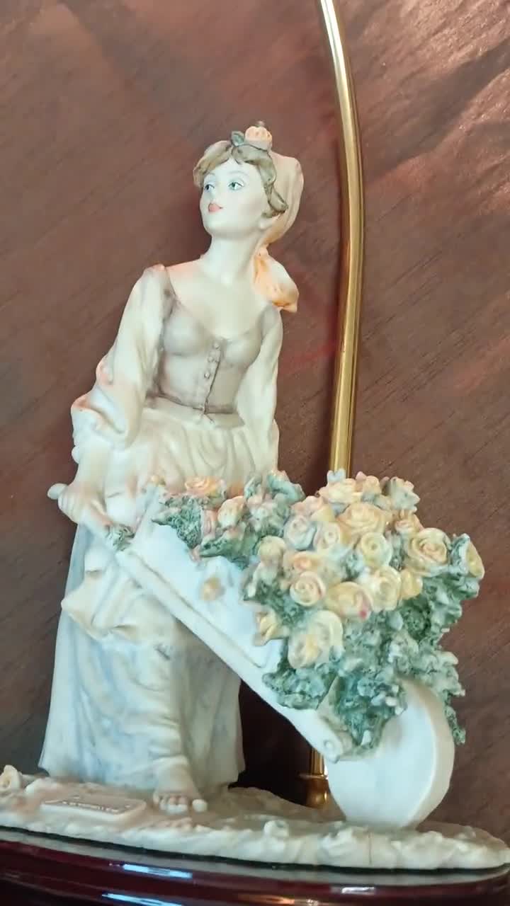 Signed Vintage Florence Giuseppe Armani Lamp Capodimonte. Lady
