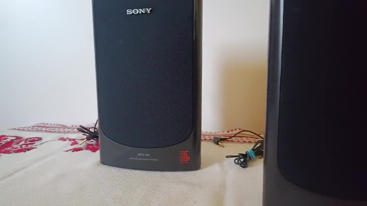 純正ソニー SRS-68 アクティブスピーカーシステム ビンテージ ミニ