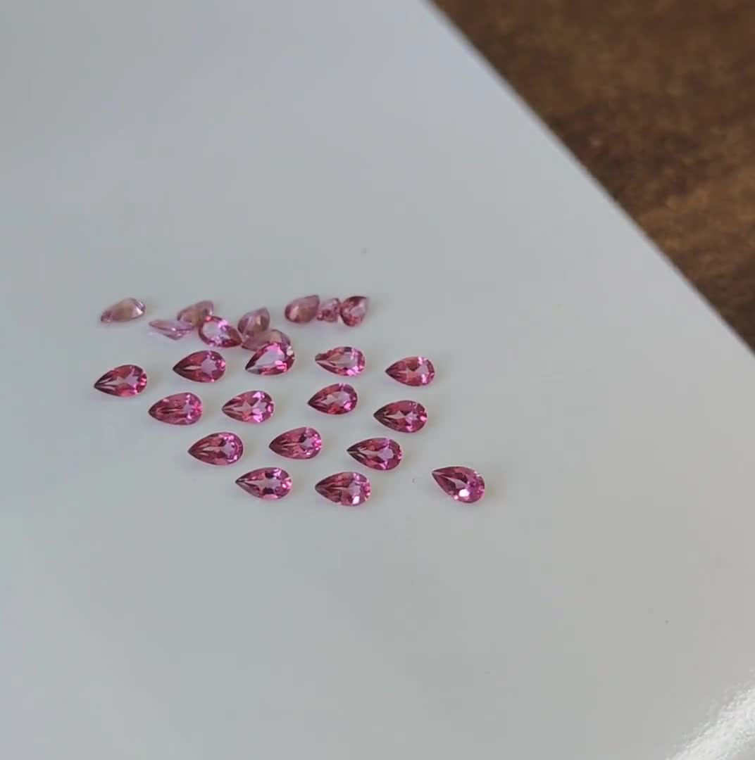 最高品質のピンクトパーズペアシェイプ 3 x 5 mm ファセット AAA 品質
