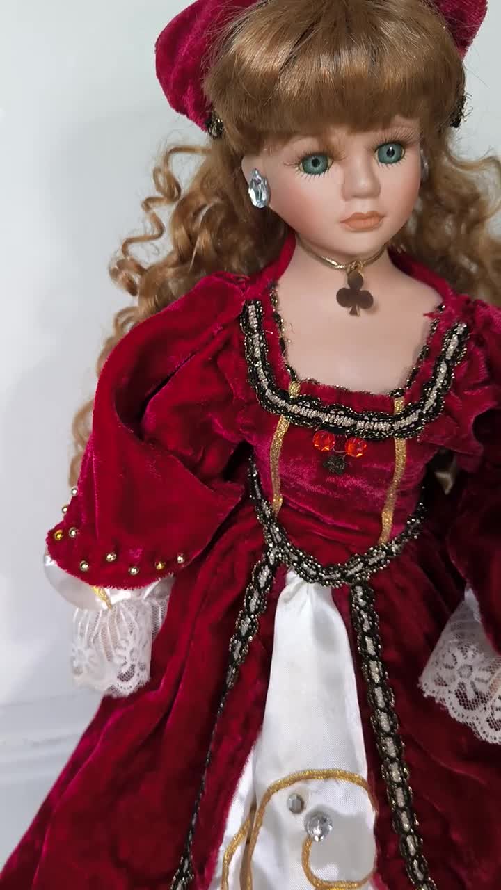 Robe En Soie Bordeaux Pour Poupée Bleuette (27cm) – Fabrication Française (Georgette Bravot)