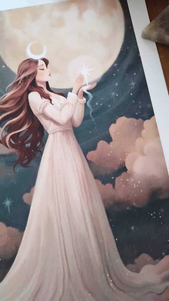 Selene Moon Goddess Art Print: Greek Mythology Fine Art video poster