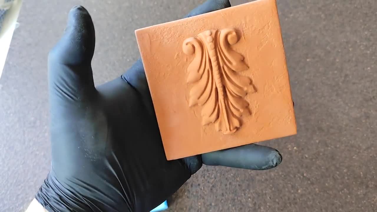 Acanthus Leaf Tile Silicone Mold: Vintage Texture, Clay & Concrete