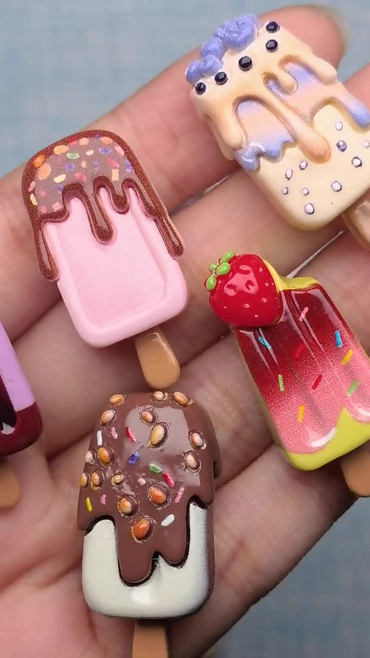 Mini Simulated Ice Cream Flatback Resin Charm Mini Popsicle Toys