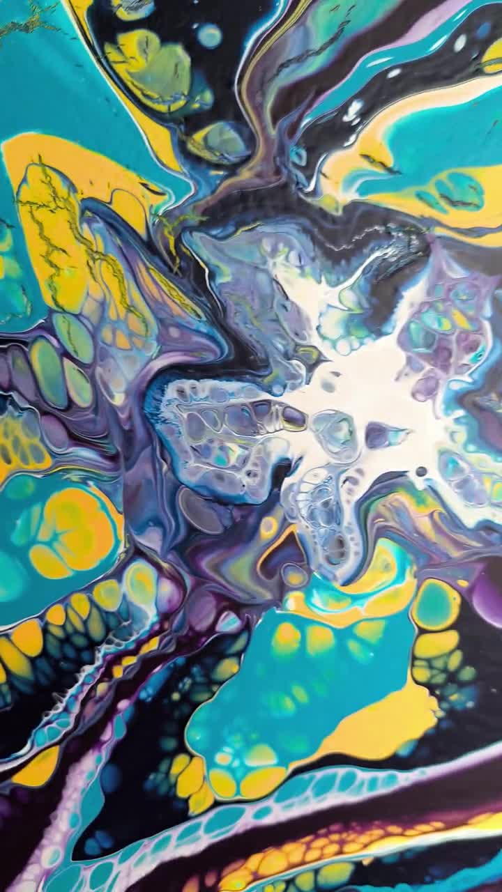 Original Acrylbild auf Leinwand _ Lebendiges Abstraktes Fluid Kunst Gemälde _ Modernes Abstraktes Gemälde Unikat 50 x 40 cm video poster