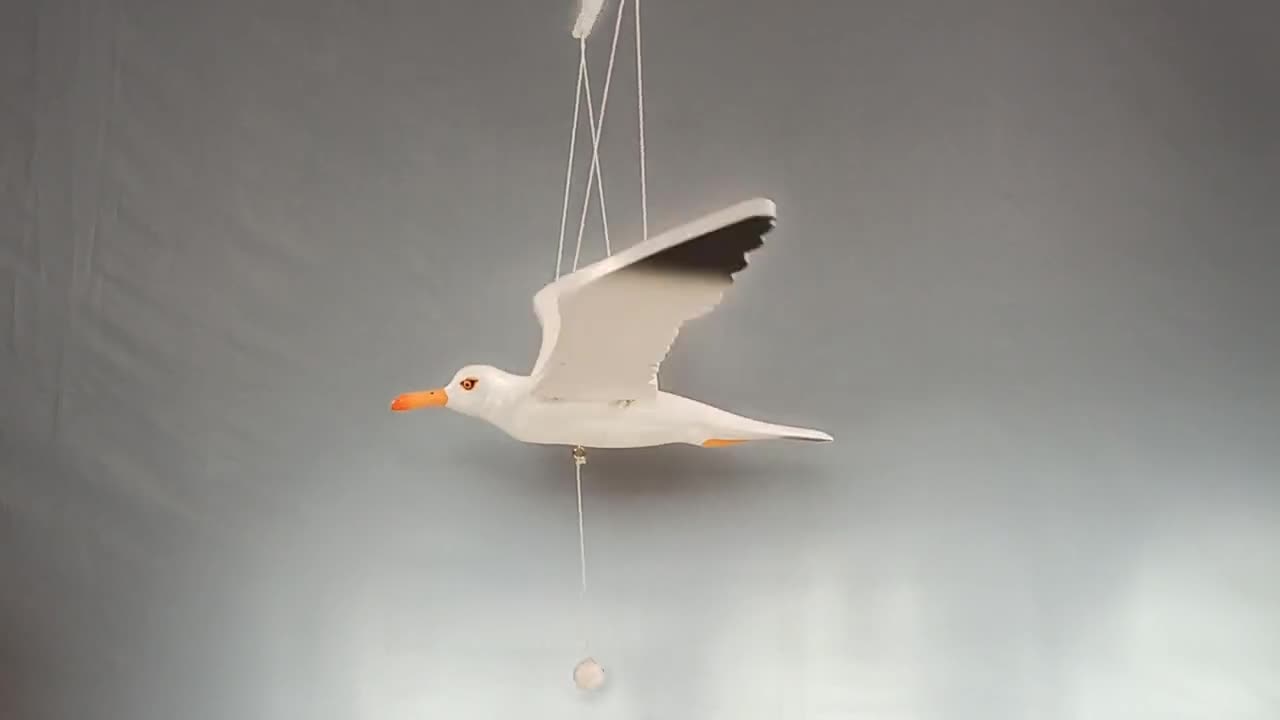 White Seagull Mobile – Handmade Flying Bird Nursery Decor