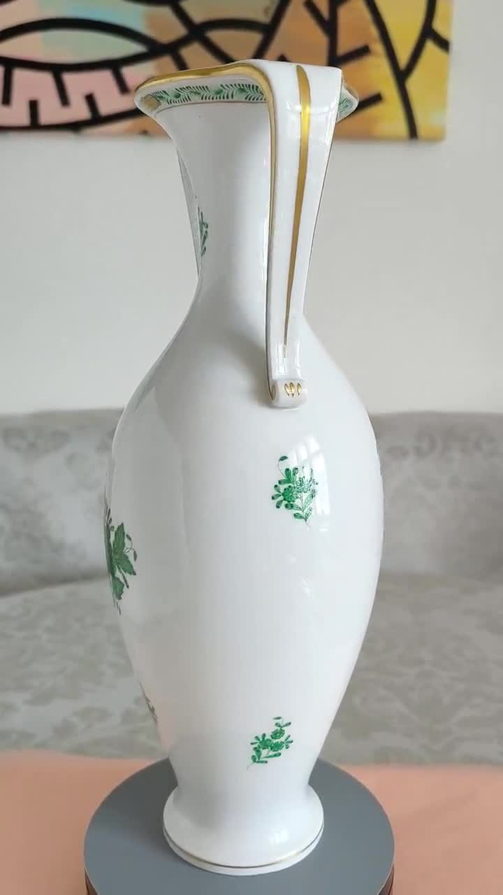 ヘレンド ヘレンド アポニーグリーン ミニ花瓶 手描き ハンガリー磁器