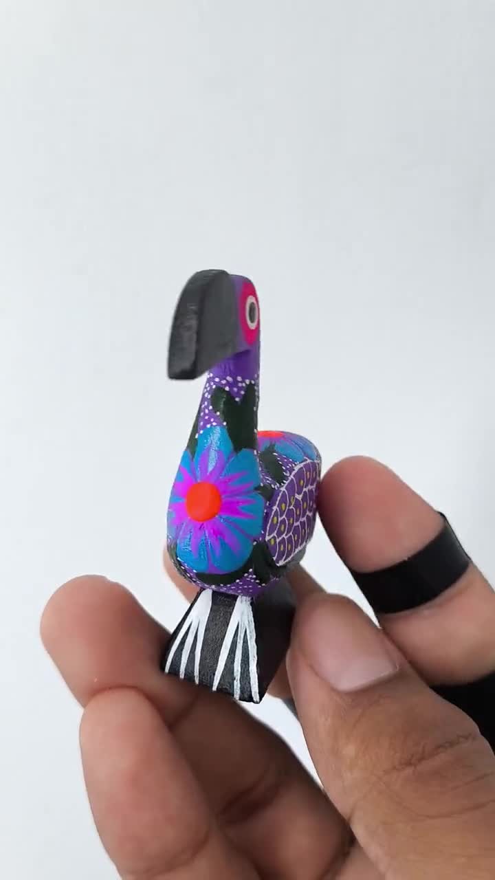2.25インチ ミニ花柄ペリカン 手作りオアハカアレブリヘ木彫り - Etsy 日本