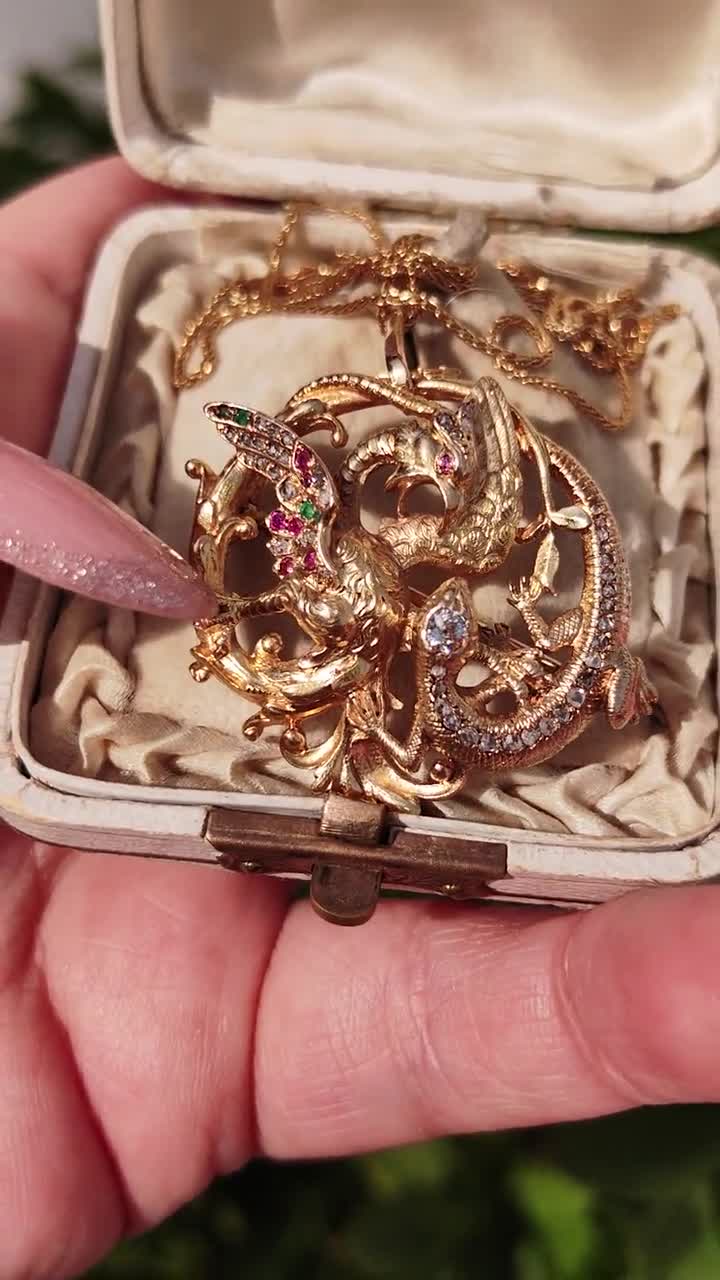 ダイヤモンド エメラルド ルビー ソリッド 18K イエローゴールド