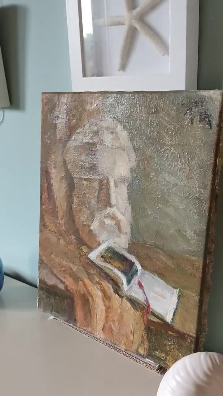 オリジナル油彩静物画 – 古典ギリシャの頭部習作 – ヴィンテージ 1992