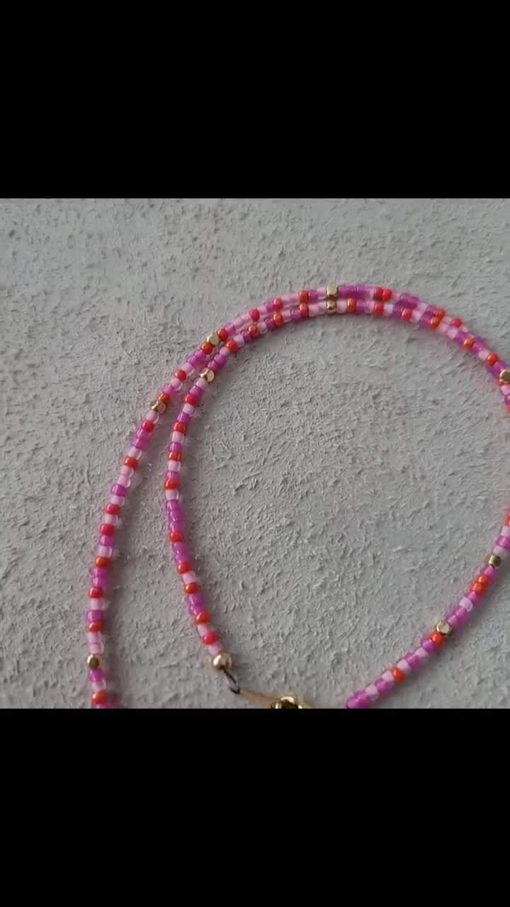 2mm Japanese Seed Bead Necklace // Fresh Water Pearl