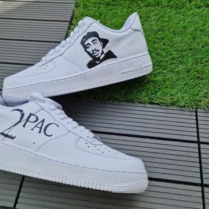 2 Pac Air Force 1 Custom Shakur Etsy - Sneaker Finland Tupac