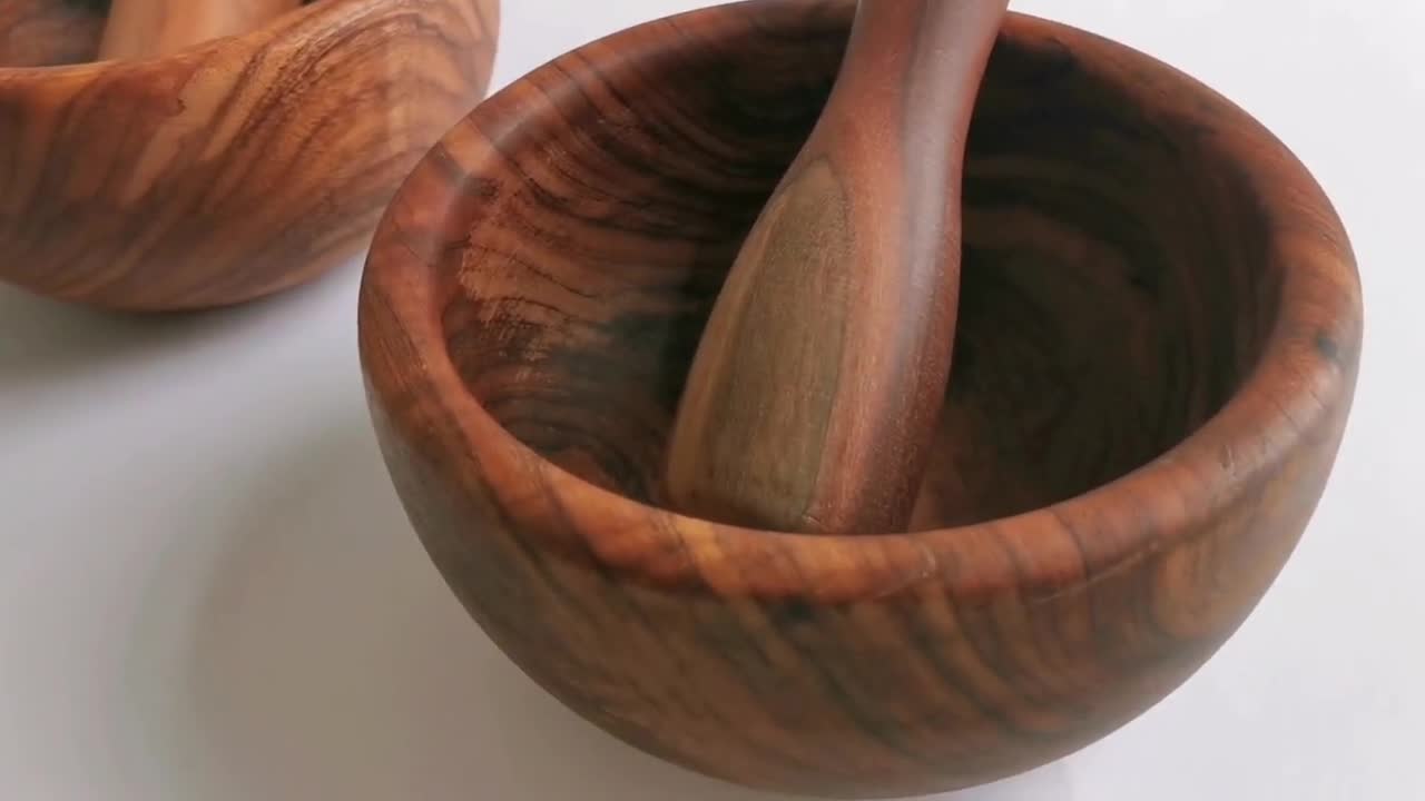 Hardwood molcajete / Mortar and Pestle set to prepare Mexican sauces