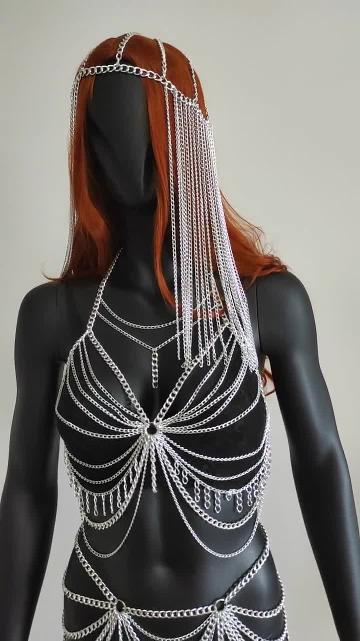 Festival Body Jewelry I Chain Bralette Dancer Belly Chaini Party Dress Bra  Chain Rave Outfit Sexy Jewelry FS-12 -  Canada