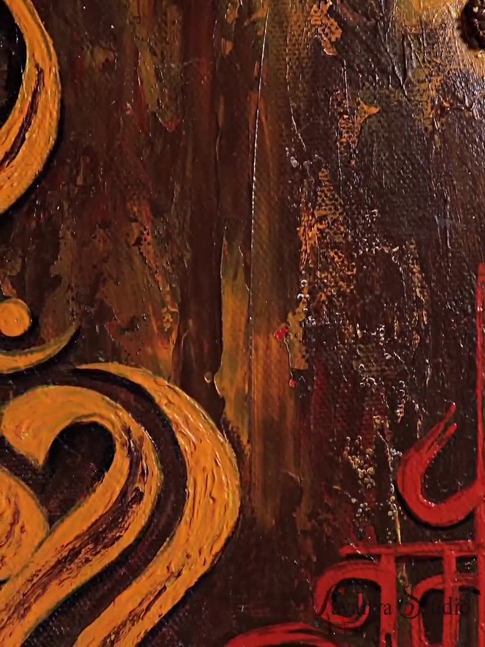 Original Abstract Om Painting ,om Shanti Painting,indian Wall Art