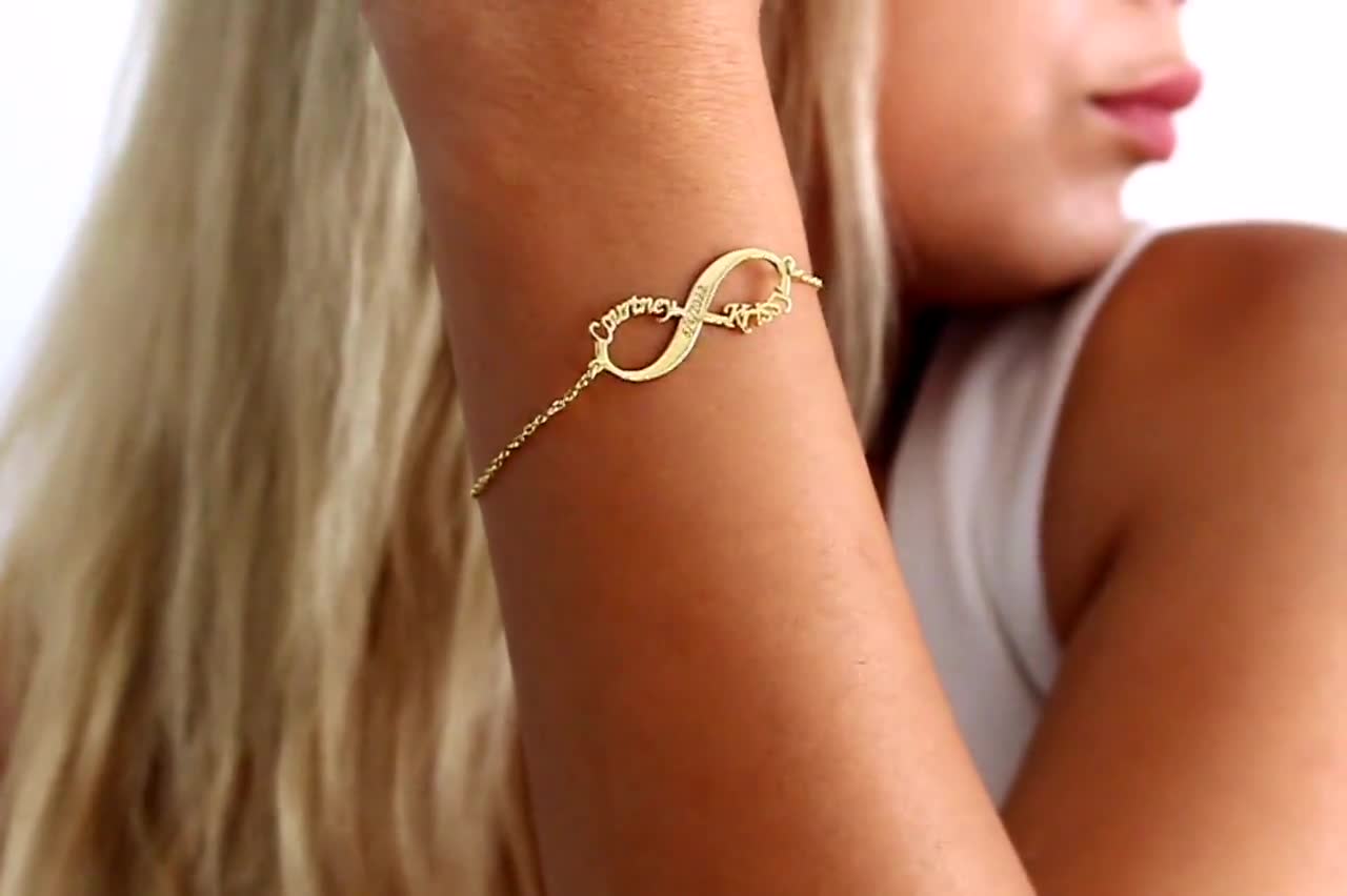 14K Yellow Gold Brushed and Polished Infinity Heart Flexible Bangle Bracelet  | eBay