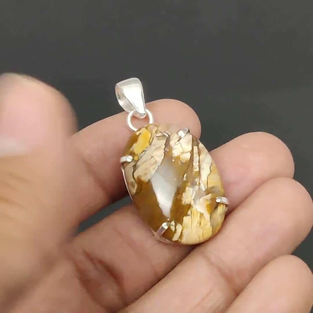 Brecciated Mookaite Pendant 1 1/2