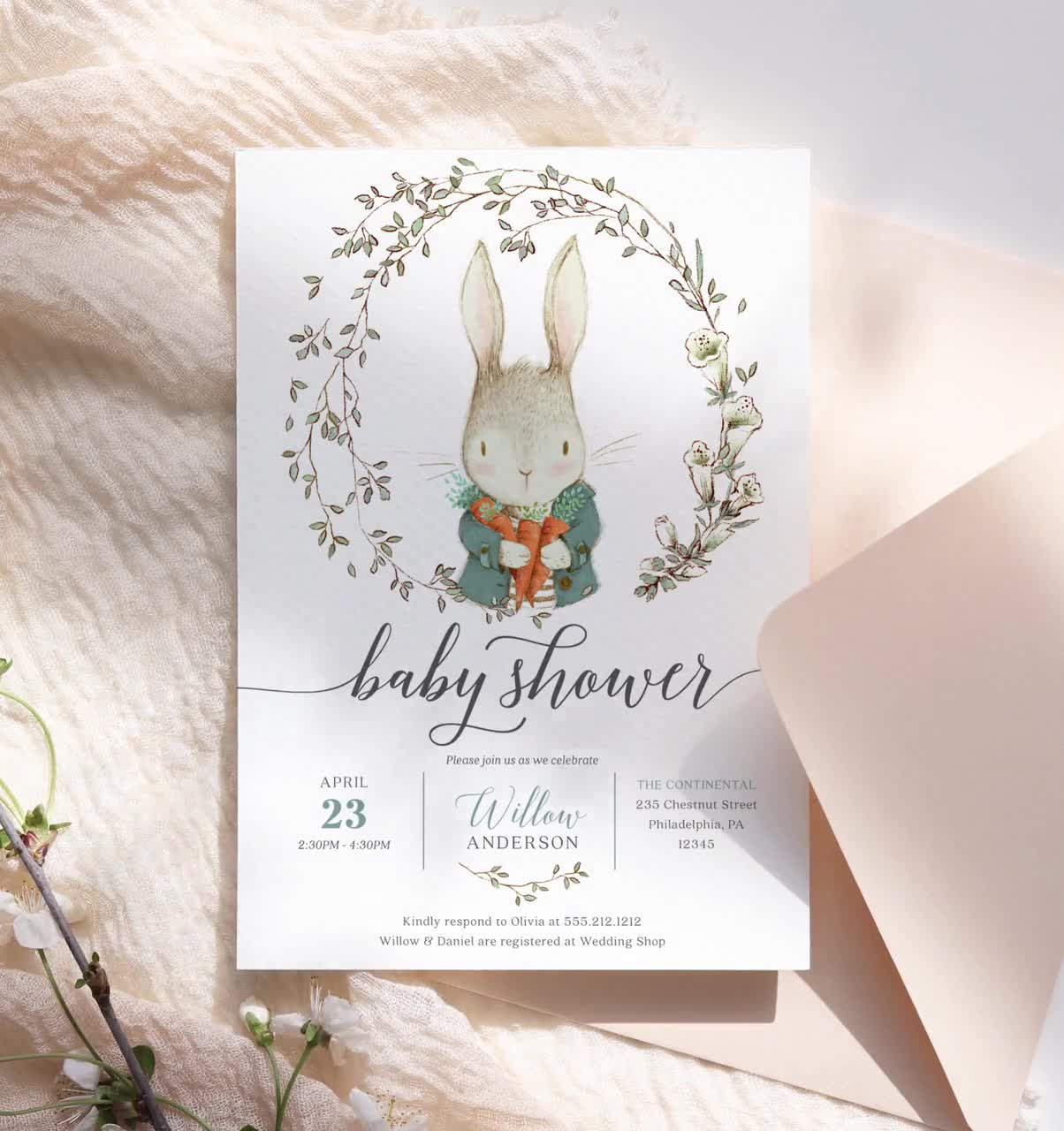 Peter Rabbit Baby Shower Invitation, Peter Rabbit Invitation, Baby Shower  Invitation, Printable Instant Download, Editable Templett , PR -   Denmark