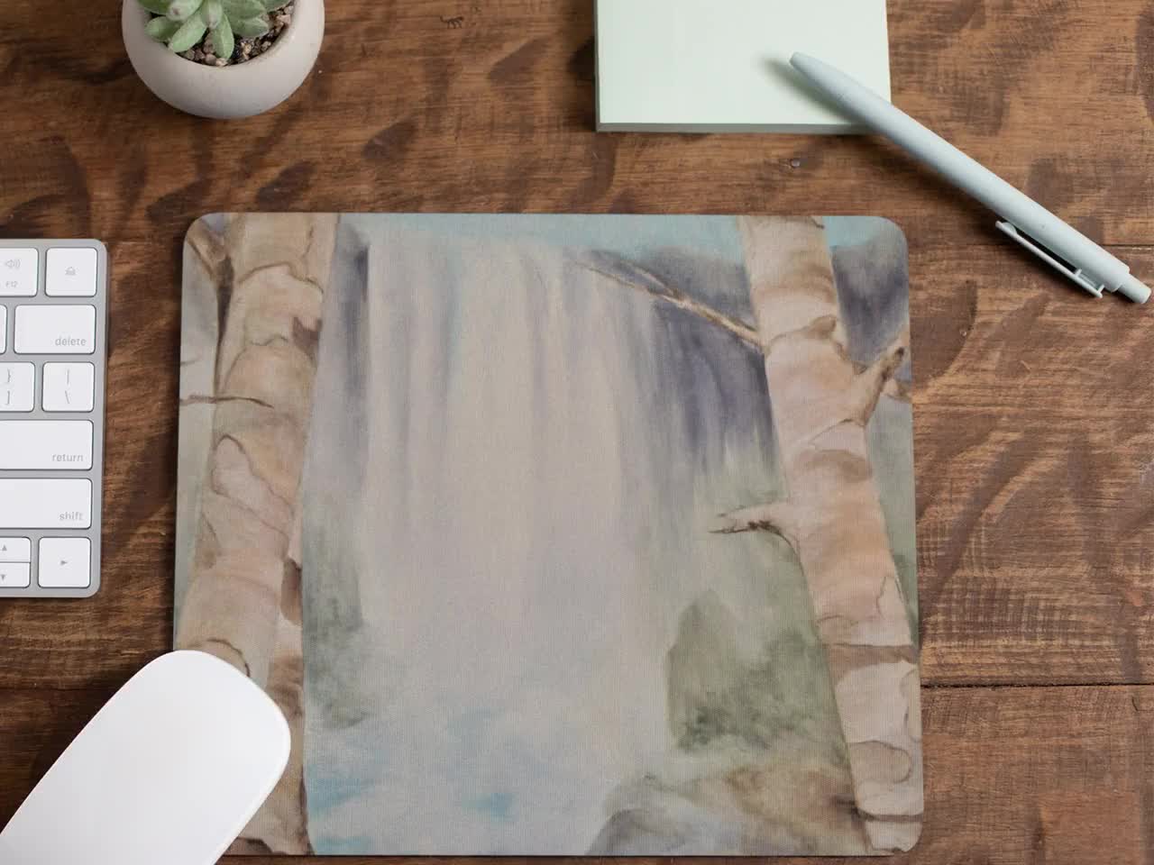 Forest Waterfall Mouse Pad: Original Art Landscape Mousepad video poster