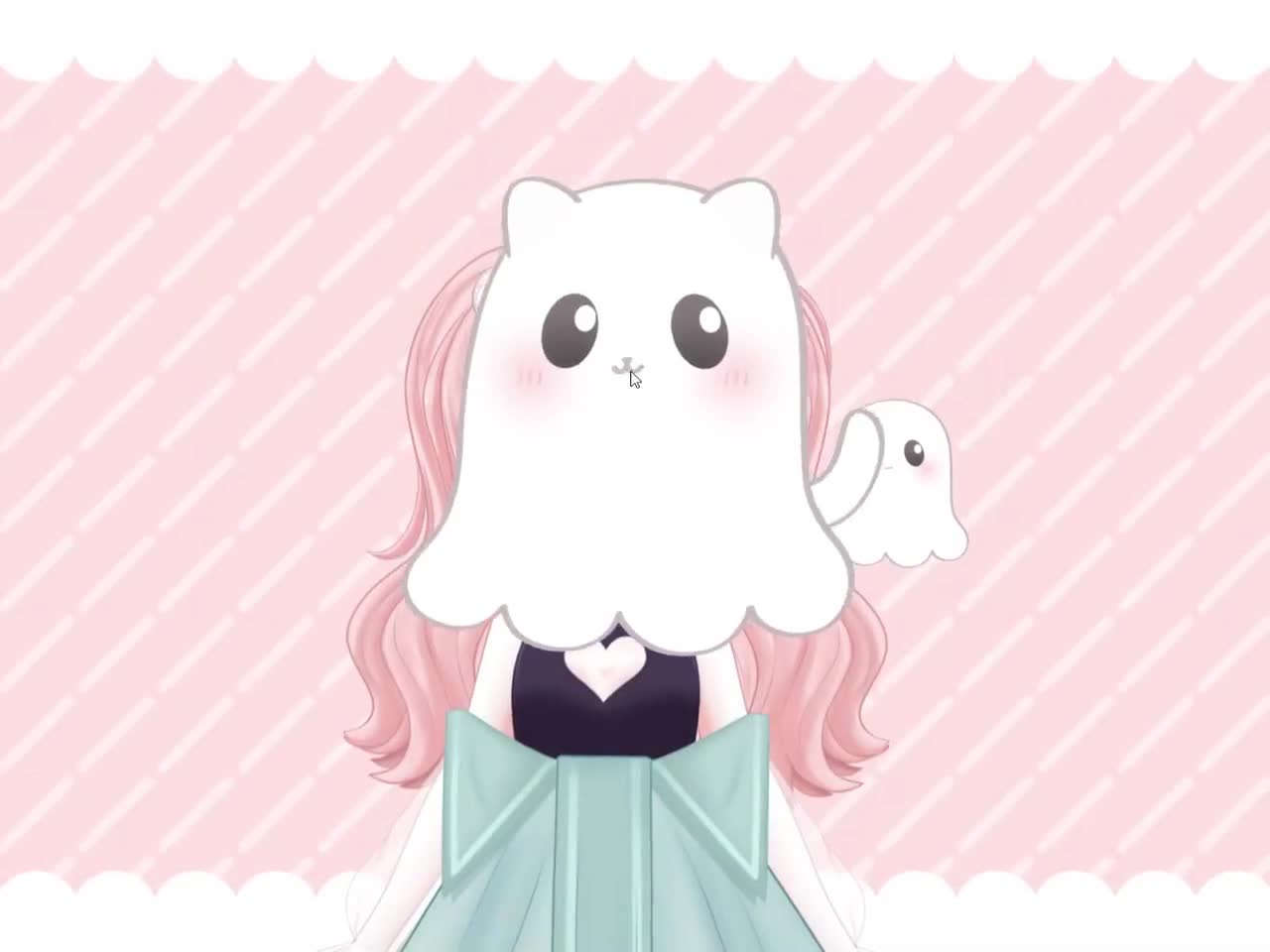 Cute Pet Ghost Live2D Item Vtube Studio Pet Item Vtuber Asset