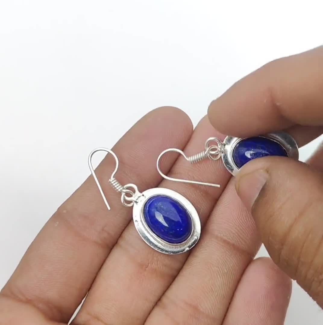 Orecchini pendenti in argento sterling con granato fatti a mano