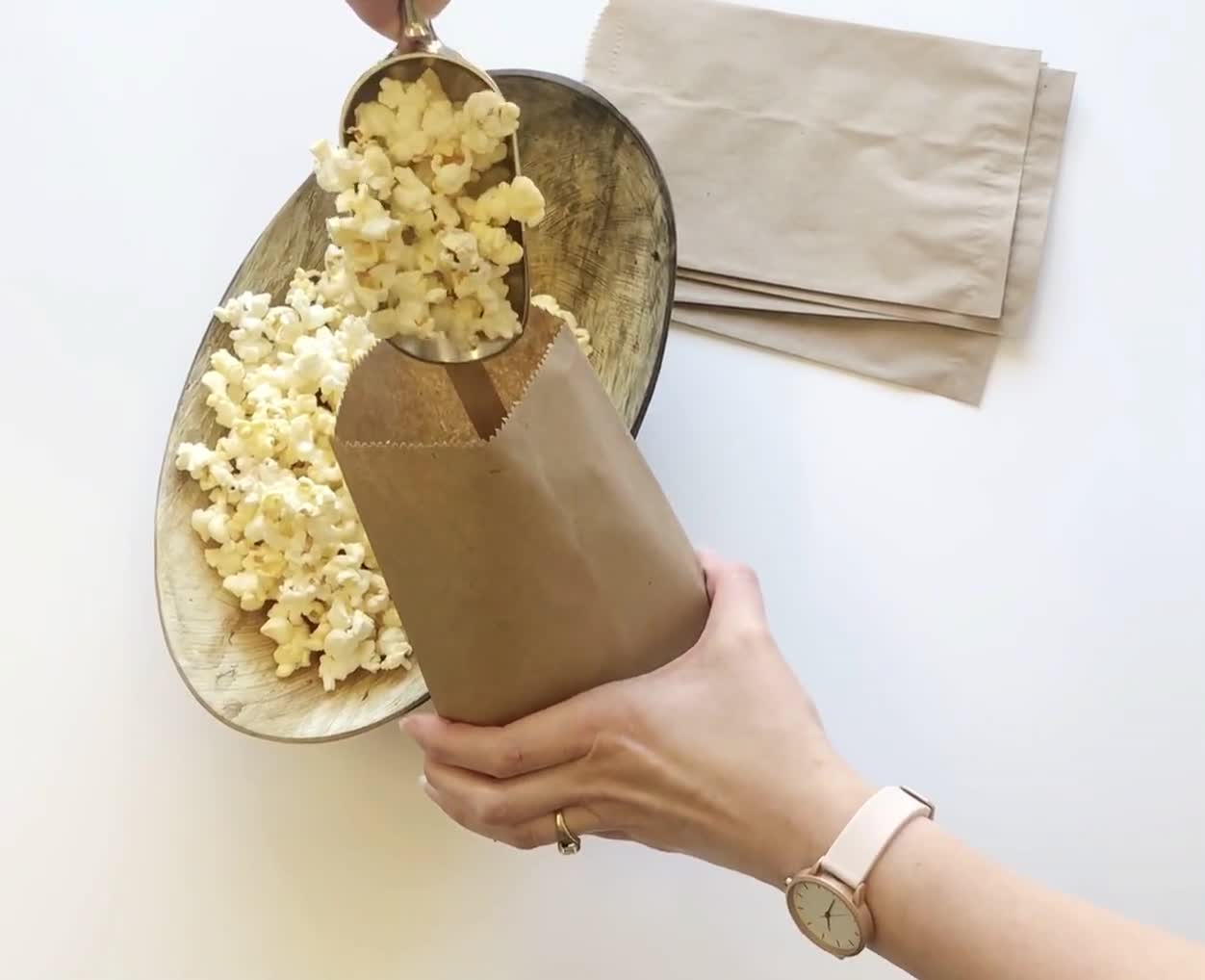 S_way 40 Sacchetti Per Popcorn, Carta Kraft + Cartone Bianco, Combinazione Di Scatole Popcorn, Sacchetti Per Popcorn Piccoli, Sacchetti Per Popcorn Per Matrimoni, Serate Cinematografiche O Feste