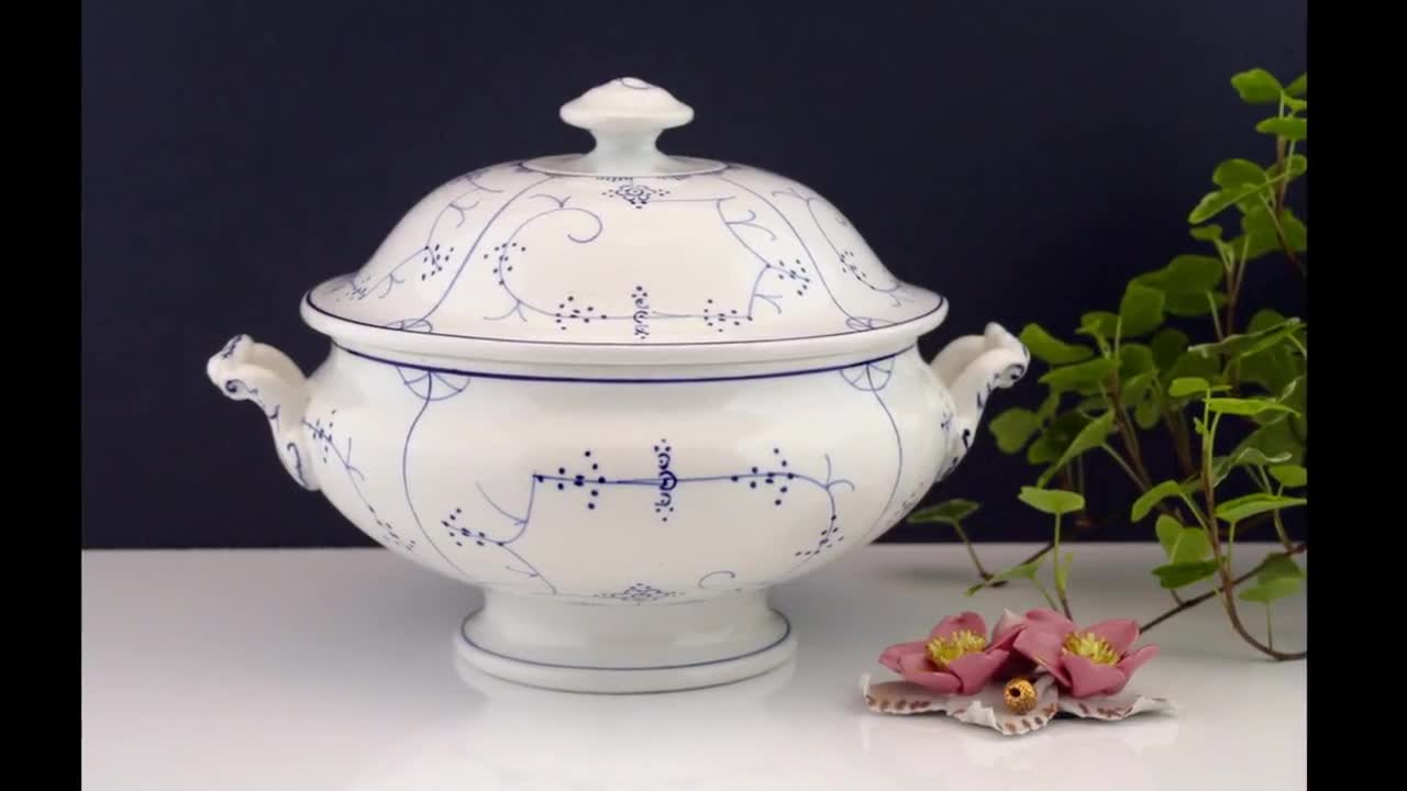 【美品】ドイツアンティーク VILLEROY&BOCH スーピエール[3439] Antique Terrine Villeroy Boch Dresden Copenhague Terrine 6,3