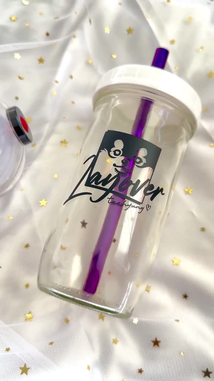 Stray Kids Skzoo Reusable Bubble Tea Cup Boba Tea/smoothie Glass Cup With  Stainless Steel Straw Stray Kids Stay Kpop Gift 