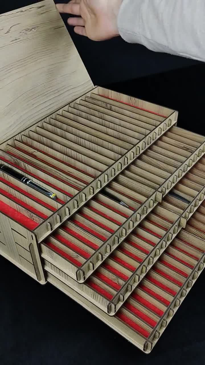 Pen Collection Storage Box With 30 50 100 Slots Collectible 