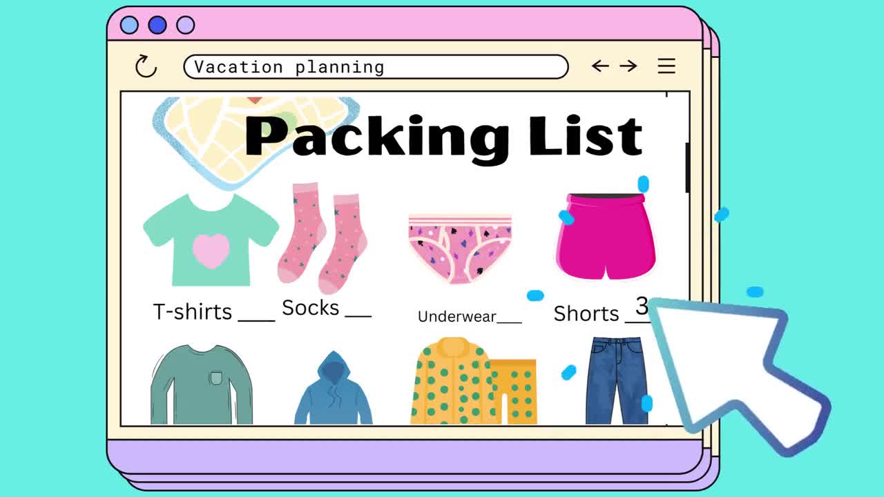 baby on holiday checklist clipart