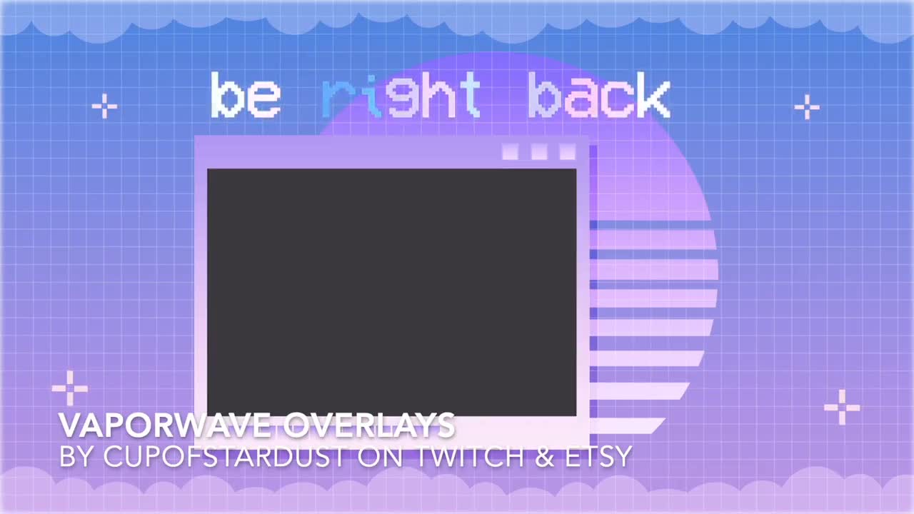 Twitch Overlay Stream Chat Box Vaporwave Retro (Download Now