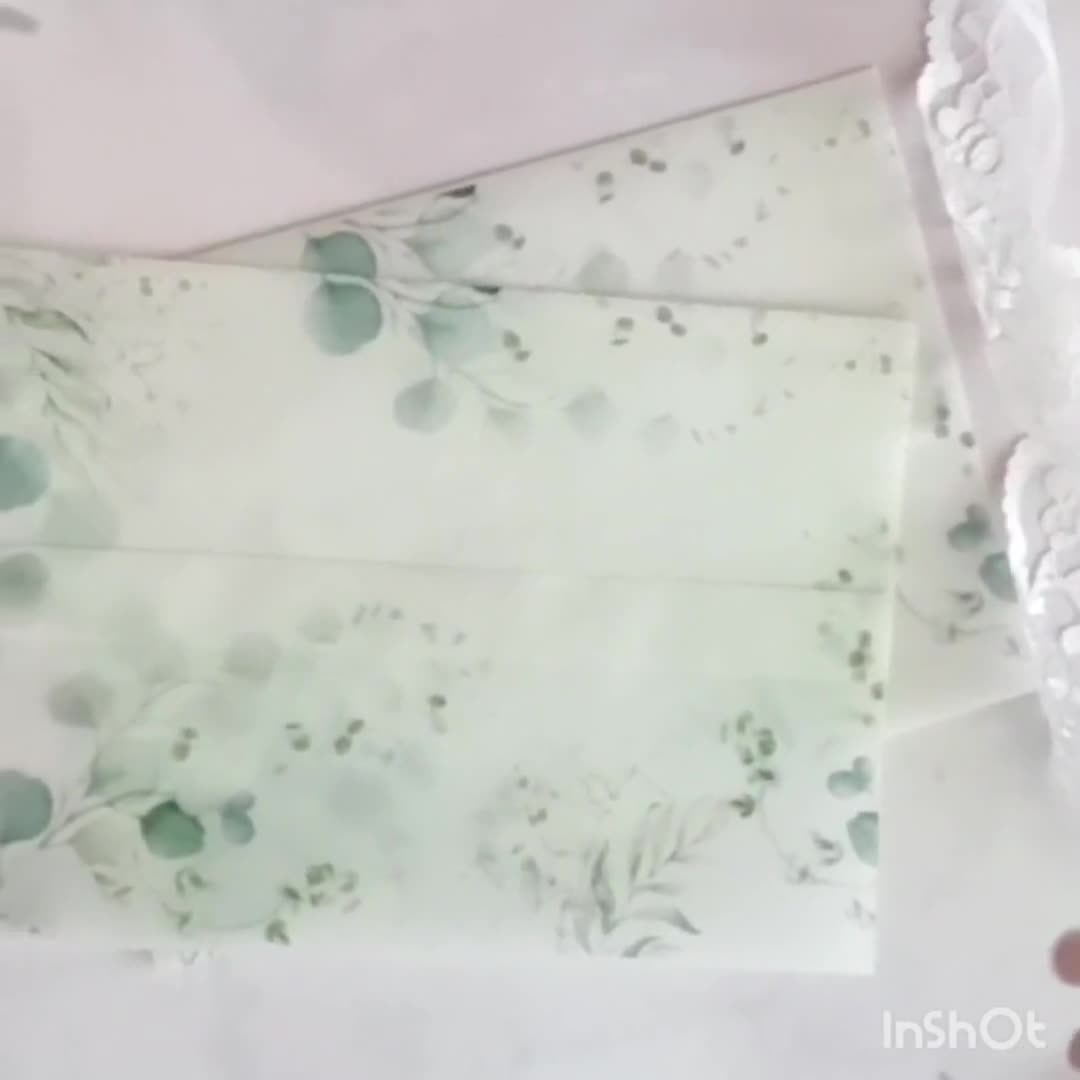 Eucalyptus Greenery Leaves Printed Vellum Jackets for 5x7 