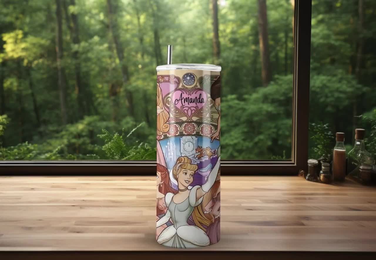 Ariel-cadeau, Disney-prinses-beker, roestvrijstalen reismok van 20 oz, gepersonaliseerd met rietje video poster