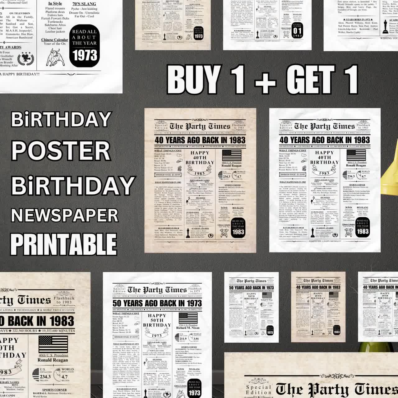 1953 UK 70th Birthday Newspaper Print United Kingdom 70th Birthday Gift  1953 Birthday Poster 70 Years Ago Back in 1953 print Facts About UK