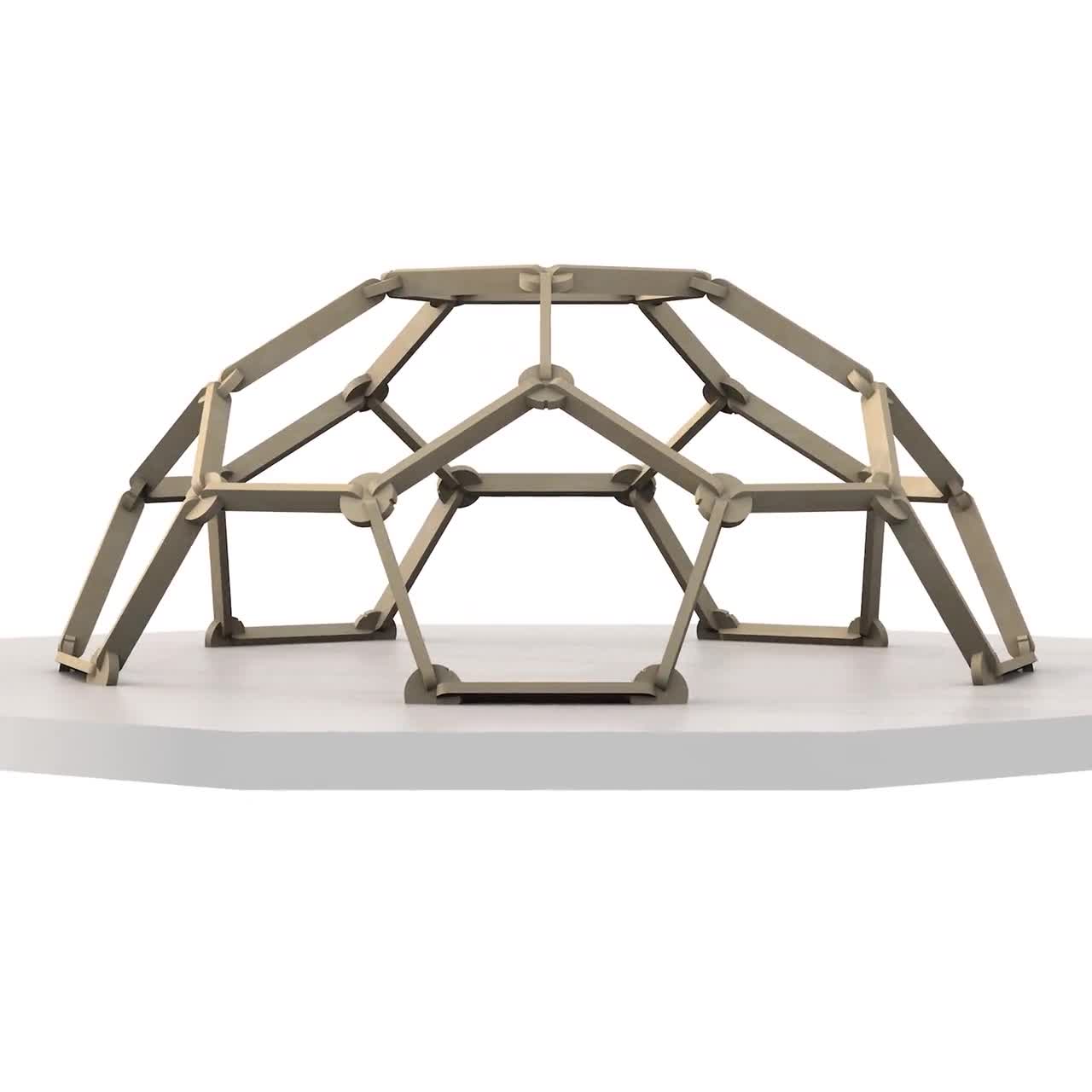 Laser-cut Geodesic Dome Model (truncated Icosahedron) Digital FILE