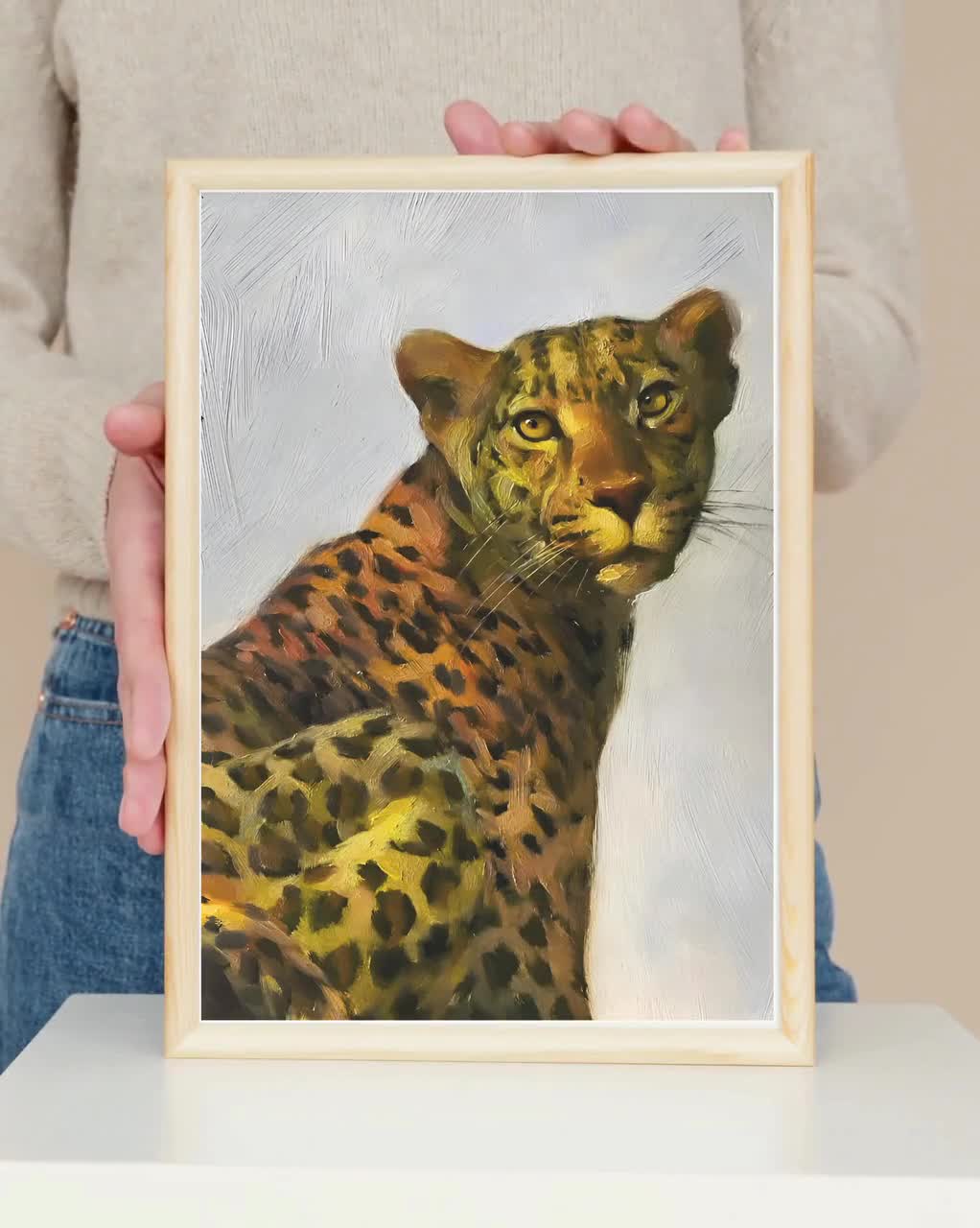Leopard Wall Art – Exotic Animal Poster, Wildlife Jungle Print, Big Cat  Home Decor, image size:1022x1280