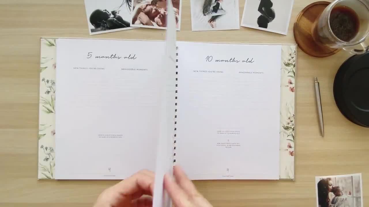 Peachly Floral Baby Memory Book (AU) - Photo Keepsake to Record Milestones & Firsts for Baby Girl video poster