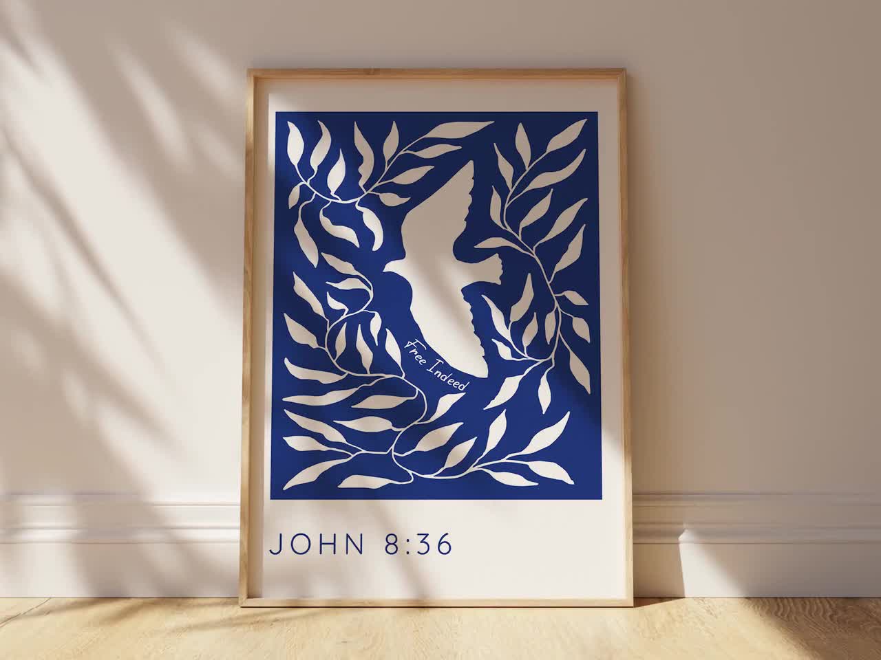 Free Indeed (John 8:36) : Faith Based Gifts Idea | Poster