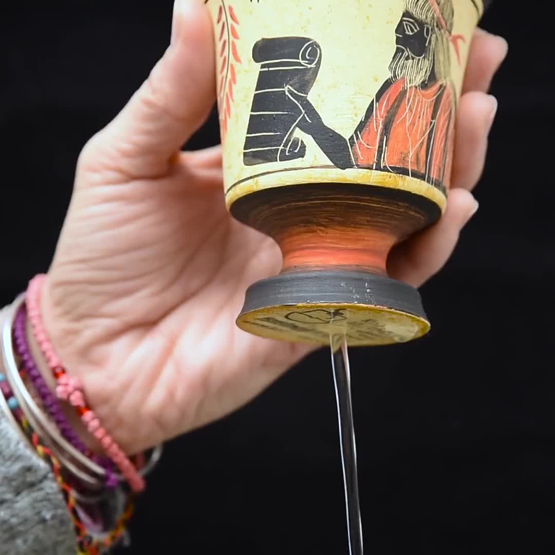 Coupe De Pythagore - Lot De 2 Tasses En Céramique - Tasse Grecque "coupe équitable" Pédagogique Et Décorative