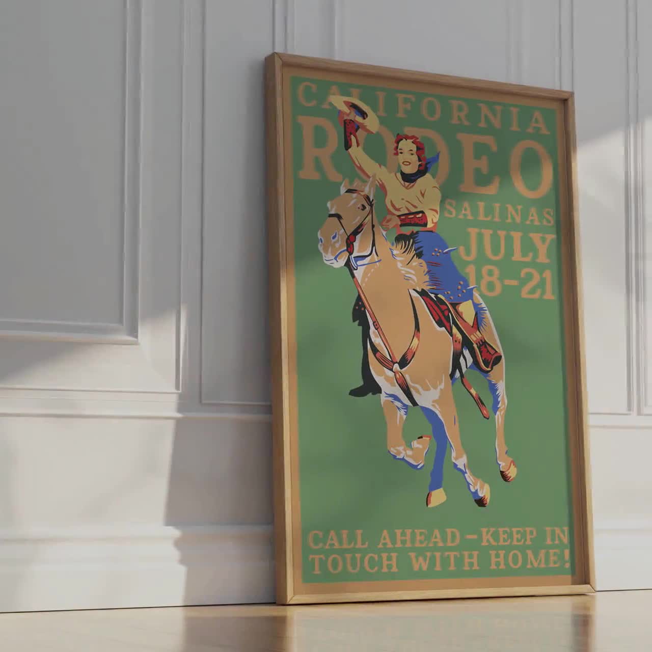 カリフォルニアロデオポスター：ヴィンテージカウボーイ装飾