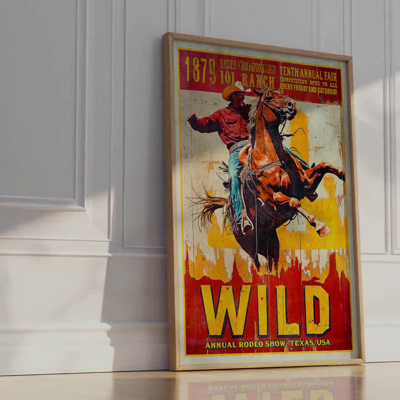 ワイルドウェストロデオポスター：101ランチテキサス ヴィンテージ