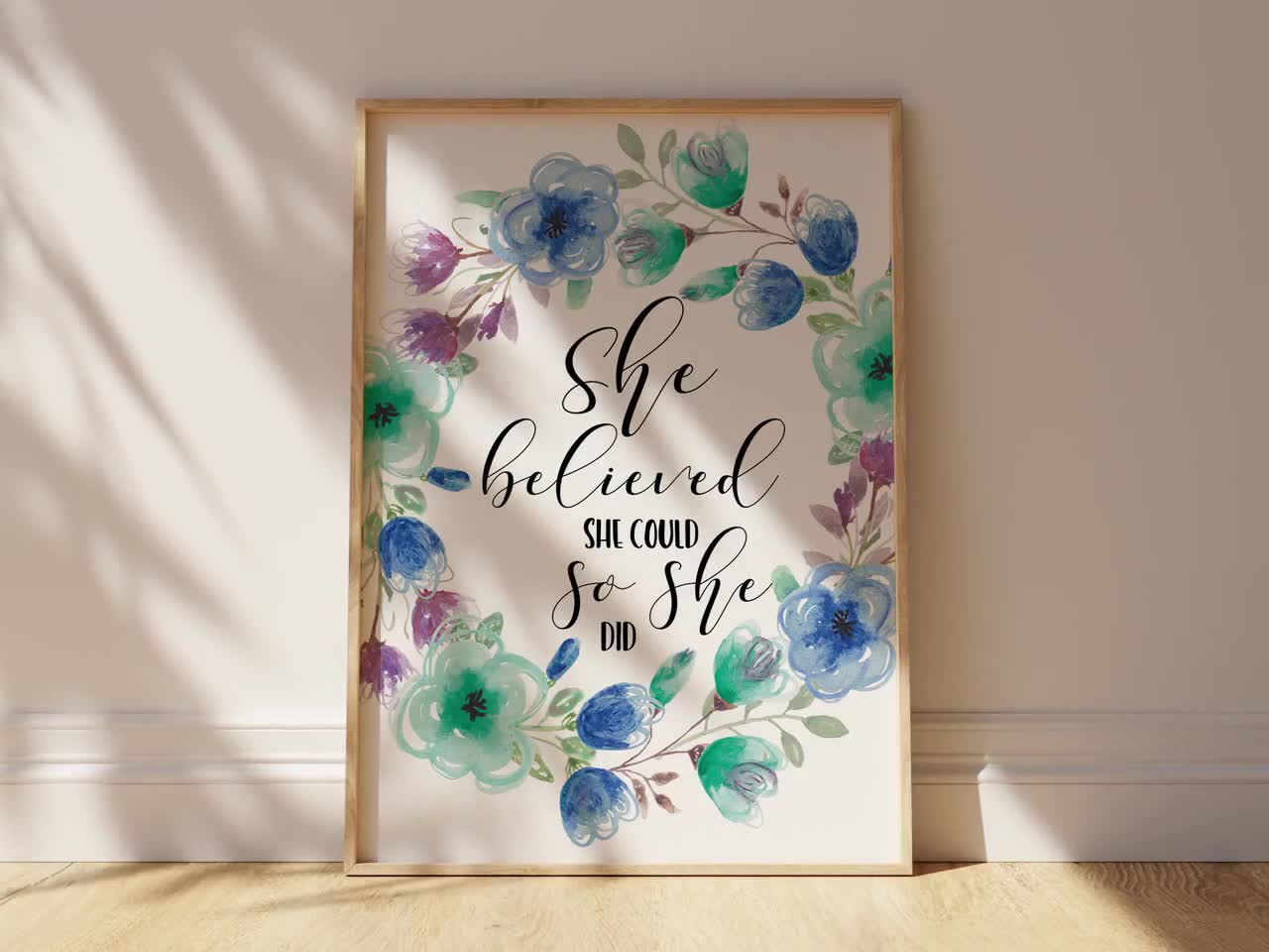 She Believed She Could so She Did Wall Art Quotes for Girls, Teenage Girl  Bedroom Decor, Wall Decor for Nursery Girl, Graduation Gift, Her - Etsy