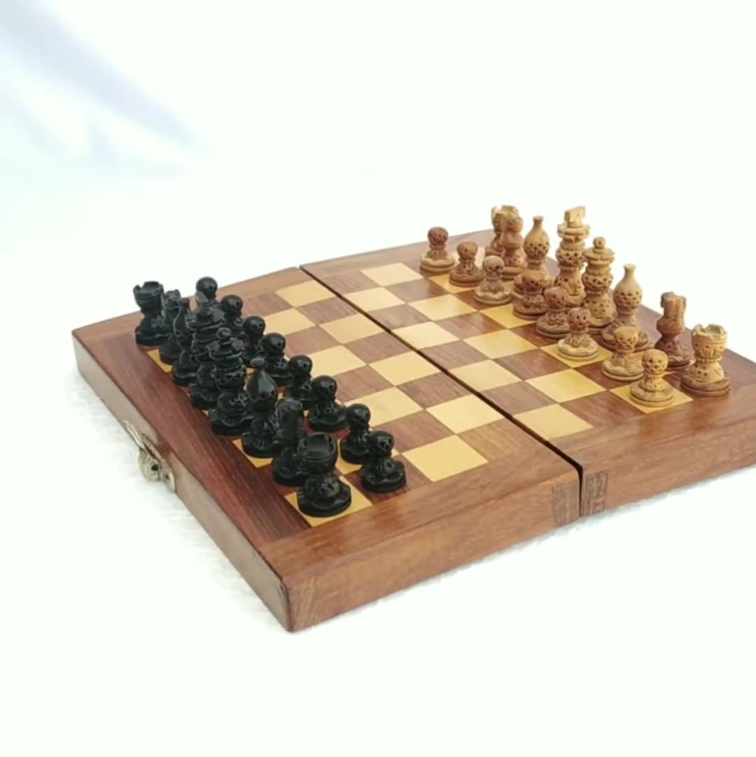 Wooden Chess Pieces - French Metro Antiques