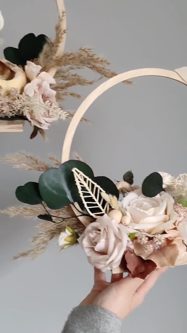 Casetta Pasqua cerchi legno cuore shabby decorazioni fai da te Natale